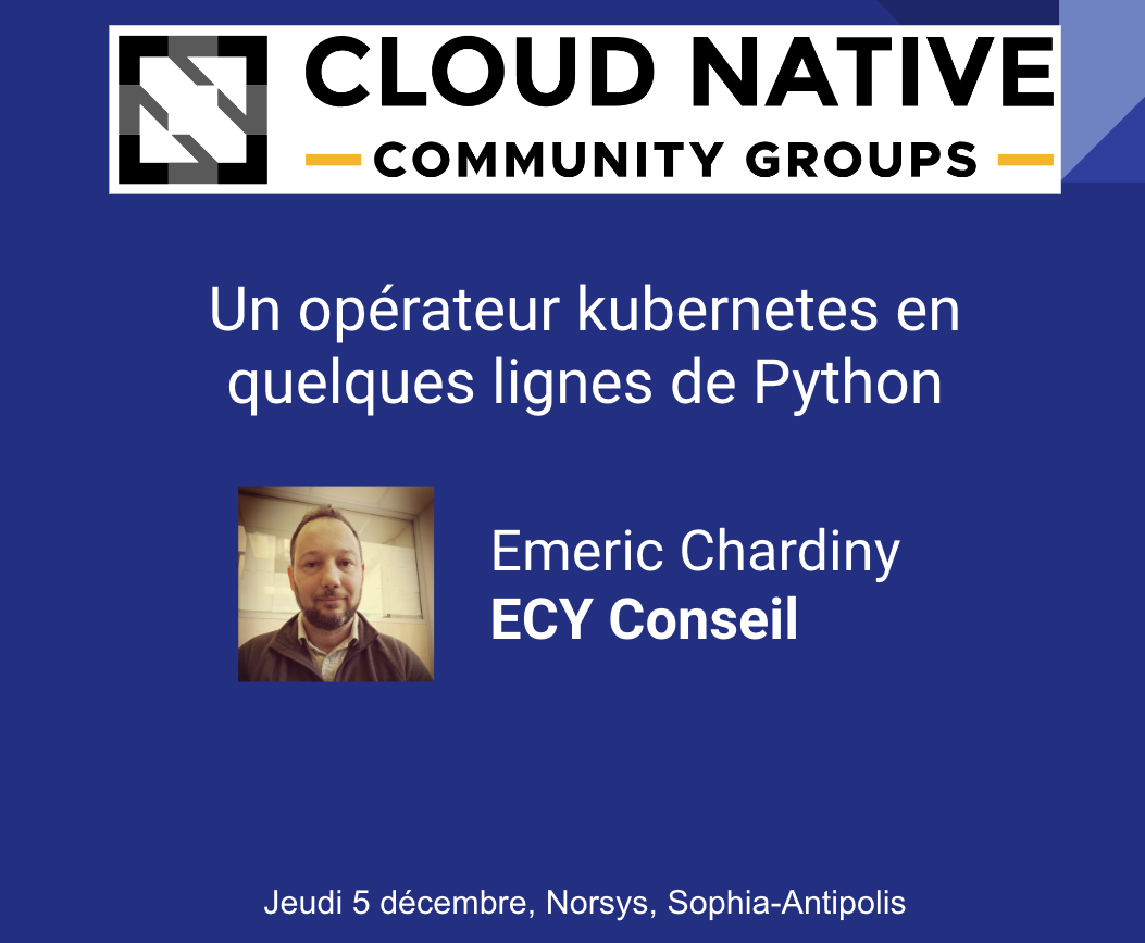 Operateur Kubernetes et discussions tech